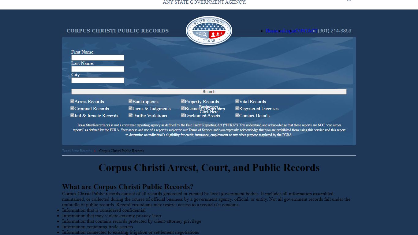 Corpus Christi Arrest, Court, and Public Records