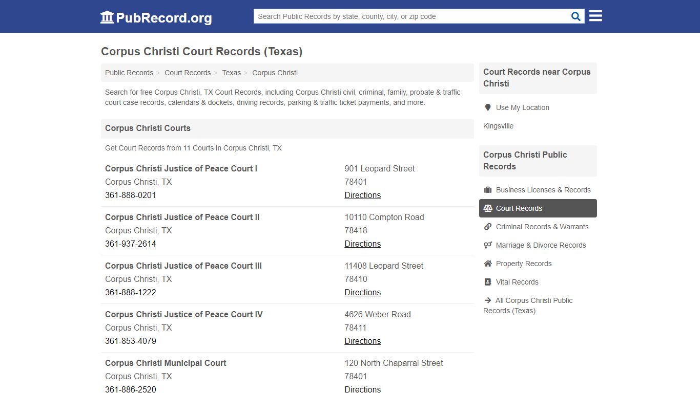 Free Corpus Christi Court Records (Texas Court Records) - PubRecord.org