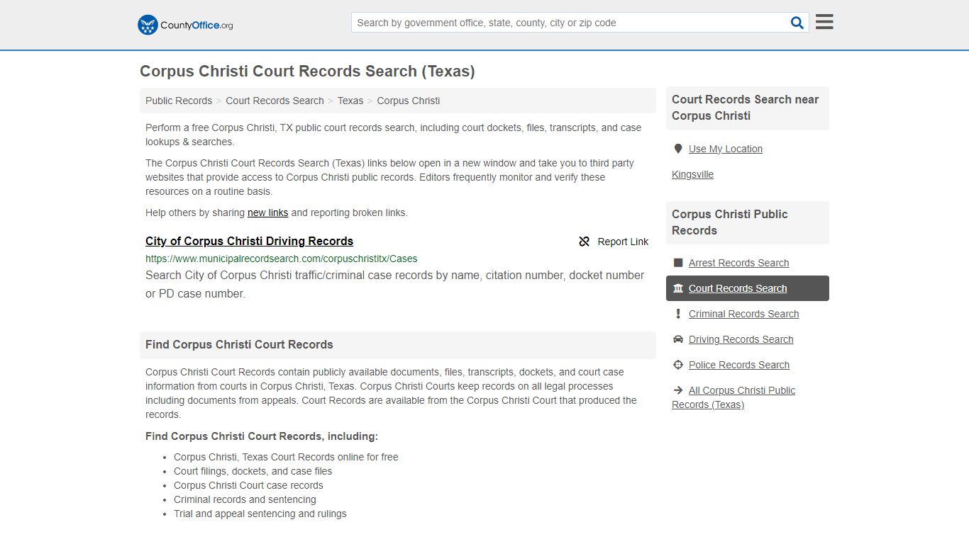 Corpus Christi Court Records Search (Texas) - County Office